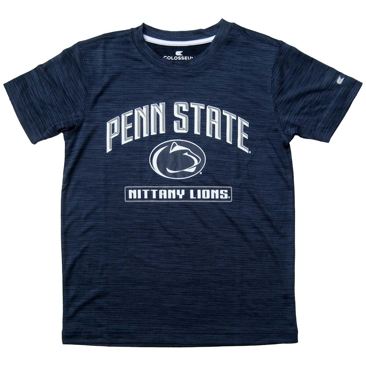 navy heather youth performance tee with Penn State Nittany Lions